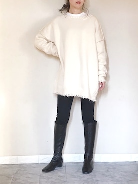 「GRL（グレイル）のストレッチスキニーパンツ（その他パンツ）」を使った、ＭAＲＩＮさん（レディース・165cm）の冬コーディネート