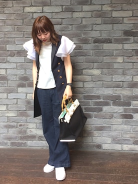 「フレアスリーブ」｜「アイテム（ジャケット/アウター）」を使った、mari .さん（レディース・166cm）の春コーディネート