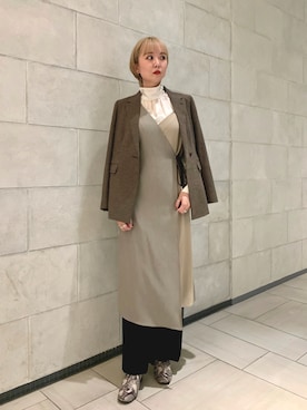 「ガンクラブチェック」｜「アイテム（ジャケット/アウター）」を使った、mari .さん（レディース・166cm）の秋コーディネート