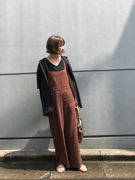 「Omekashi（オメカシ）のアイテム（オールインワン・サロペット）」を使った、IRIEさん（レディース・160cm）の夏コーディネート