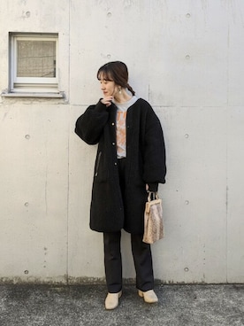 「Omekashi（オメカシ）のアイテム（その他アウター）」を使った、IRIEさん（レディース・160cm）の秋コーディネート