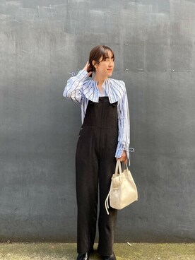 「Omekashi（オメカシ）のアイテム（オールインワン・サロペット）」を使った、IRIEさん（レディース・160cm）の冬コーディネート