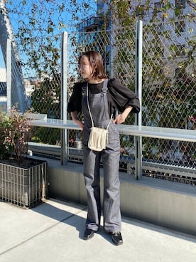 「フリンジバッグ」｜「アイテム（オールインワン・サロペット）」を使った、IRIEさん（レディース・160cm）の冬コーディネート