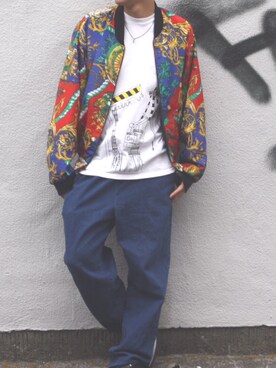 「STUSSY（ステューシー）のアイテム（Tシャツ/カットソー、ホワイト系）」を使った、お   みさん（メンズ）の夏コーディネート