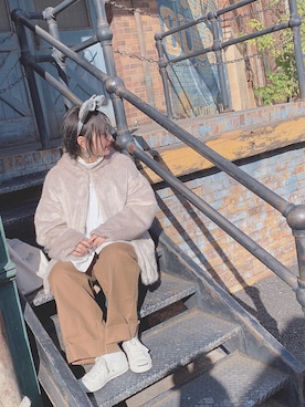 「ジャックパーセル」｜「アイテム（その他アウター）」を使った、rinaさん（レディース・161cm）の冬コーディネート