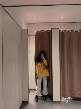 「アイテム（スーツジャケット、イエロー系）」を使った、LH今天不开心さん（レディース・164cm）の春コーディネート
