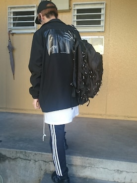 「WHITELAND BLACKBURN」｜「アイテム（ナイロンジャケット）」を使った、おかずさん（メンズ・173cm）の冬コーディネート