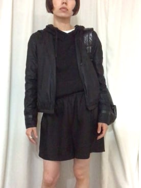 「キュロット」｜「アイテム（ブルゾン）」を使った、珠さん（レディース・158cm）の春コーディネート