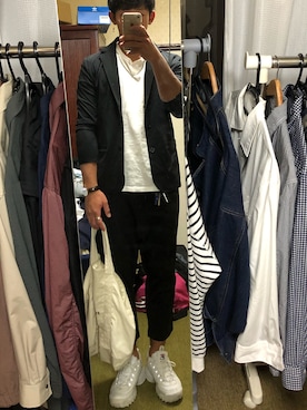 「NIIRUS（ニールス）のアイテム（ジャケット/アウター）」を使った、なおさん（メンズ・178cm）の夏コーディネート