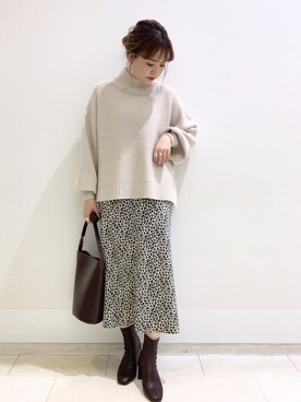 「LOWRYS FARM（ローリーズファーム）のストレッチヒールブーツ　851418（ブーツ）」を使った、なこさん（レディース・158cm）の秋コーディネート