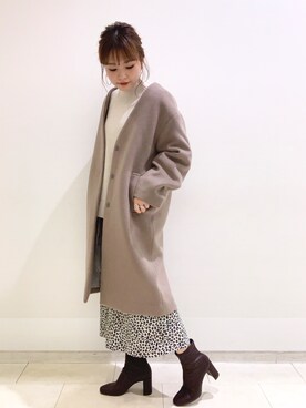 「LOWRYS FARM（ローリーズファーム）のストレッチヒールブーツ　851418（ブーツ）」を使った、なこさん（レディース・158cm）の秋コーディネート