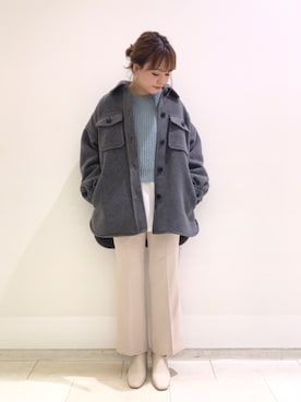 「LOWRYS FARM（ローリーズファーム）のストレッチヒールブーツ　851418（ブーツ）」を使った、なこさん（レディース・158cm）の冬コーディネート