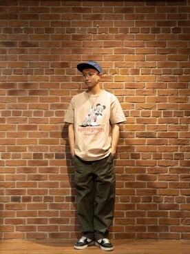 「schott（ショット）のSchott/ショット/ARMY FATIGUE PANTS/アーミー ファティーグ パンツ（その他パンツ）」を使った、せいやさん（メンズ・173cm）の春コーディネート
