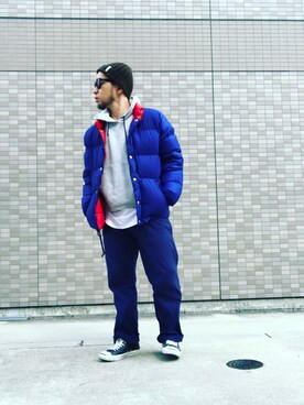 「ジャックパーセル」｜「アイテム（ダウンジャケット/コート）」を使った、Hiroki Matsudaさん（メンズ・165cm）の春コーディネート
