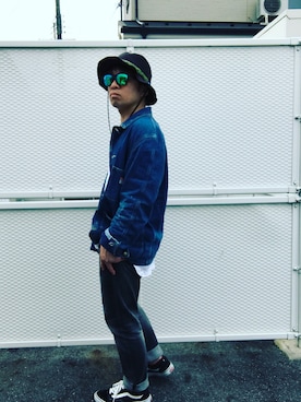 「オールドスクール」｜「アイテム（カバーオール）」を使った、Hiroki Matsudaさん（メンズ・165cm）の春コーディネート