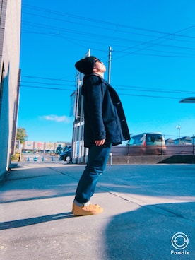 「ハイカット」｜「アイテム（ピーコート）」を使った、Hiroki Matsudaさん（メンズ・165cm）の冬コーディネート