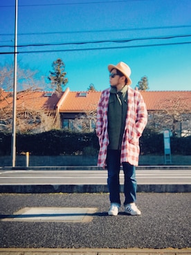 「80s」｜「アイテム（その他アウター）」を使った、Hiroki Matsudaさん（メンズ・165cm）の冬コーディネート