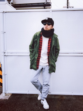 Hiroki Matsudaさん（メンズ・165cm）の冬コーディネート