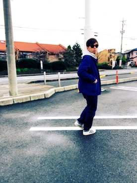 「アイテム（カバーオール）」を使った、Hiroki Matsudaさん（メンズ・165cm）の春コーディネート