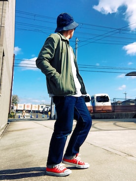 「M＆S（エムアンドエス）のアイテム（ジャケット/アウター）」を使った、Hiroki Matsudaさん（メンズ・165cm）の春コーディネート