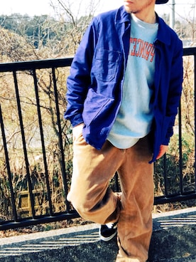 「オールドスクール」｜「アイテム（カバーオール）」を使った、Hiroki Matsudaさん（メンズ・165cm）の春コーディネート