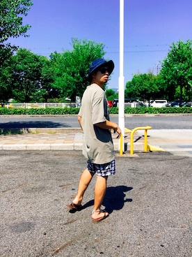 「RAINBOW（レインボー）のアイテム」を使った、Hiroki Matsudaさん（メンズ・165cm）の夏コーディネート