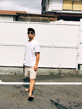 「RAINBOW（レインボー）のアイテム」を使った、Hiroki Matsudaさん（メンズ・165cm）の夏コーディネート