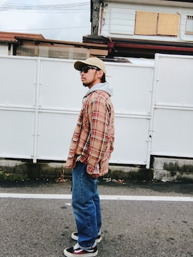 「BIG YANK（ビッグヤンク）のアイテム」を使った、Hiroki Matsudaさん（メンズ・166cm）の冬コーディネート