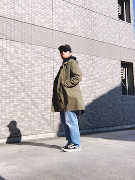 「スウェットパーカー」｜「アイテム（モッズコート）」を使った、Hiroki Matsudaさん（メンズ・166cm）の冬コーディネート