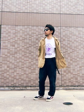 「hunting Jacket」｜Hiroki Matsudaさん（メンズ・166cm）の春コーディネート