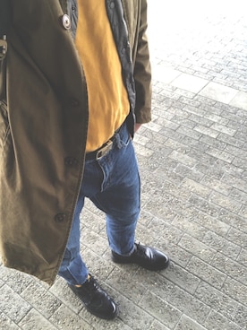 「GAP（ギャップ）のアイテム（ステンカラーコート）」を使った、susiroさん（メンズ・178cm）の春コーディネート