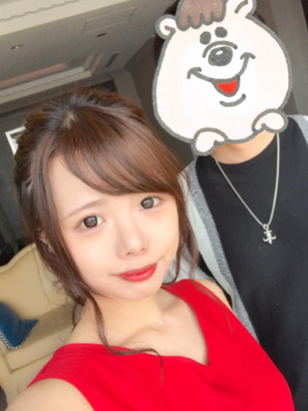 「ワンピース、赤、ベイコート、お台場、誕生日」｜「TITTY&CO.のタックフレアワンピース（ワンピース、レッド系）」を使った、coco◡̈さん（レディース・153cm）の夏コーディネートの1枚目の写真