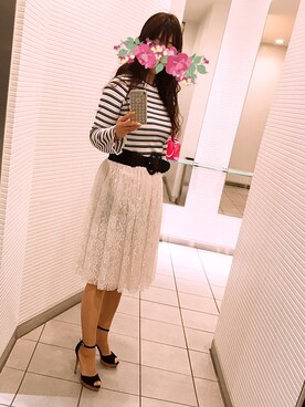 「FLAG-J（ﾌﾗｯｸﾞｼﾞｪｲ）のアイテム」を使った、あっき✲さん（レディース・154cm）の春コーディネート