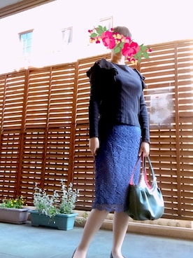 「レーススカート」｜「アイテム（雑貨/ホビー）」を使った、あっき✲さん（レディース・154cm）の春コーディネート