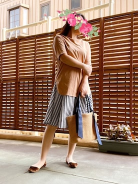 「茶色」｜「アイテム（雑貨/ホビー）」を使った、あっき✲さん（レディース・154cm）の夏コーディネート