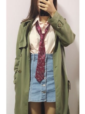 「stradivarius（ストラディバリウス）のアイテム（トレンチコート）」を使った、Ssssssさん（レディース・166cm）の秋コーディネート