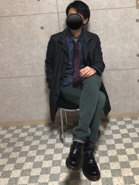 「TOMMY HILFIGER」｜「アイテム（ステンカラーコート）」を使った、こうようさん（メンズ・178cm）の秋コーディネート