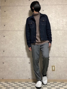 「TOMMY HILFIGER（トミーヒルフィガー）のアイテム（デニムジャケット）」を使った、こうようさん（メンズ・178cm）の冬コーディネート