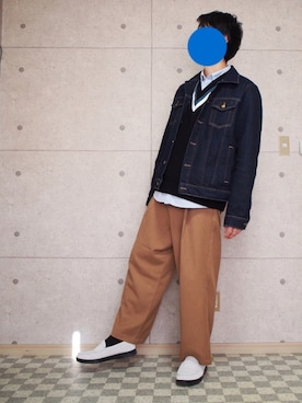 「TOMMY HILFIGER（トミーヒルフィガー）のアイテム（デニムジャケット）」を使った、こうようさん（メンズ・178cm）の冬コーディネート
