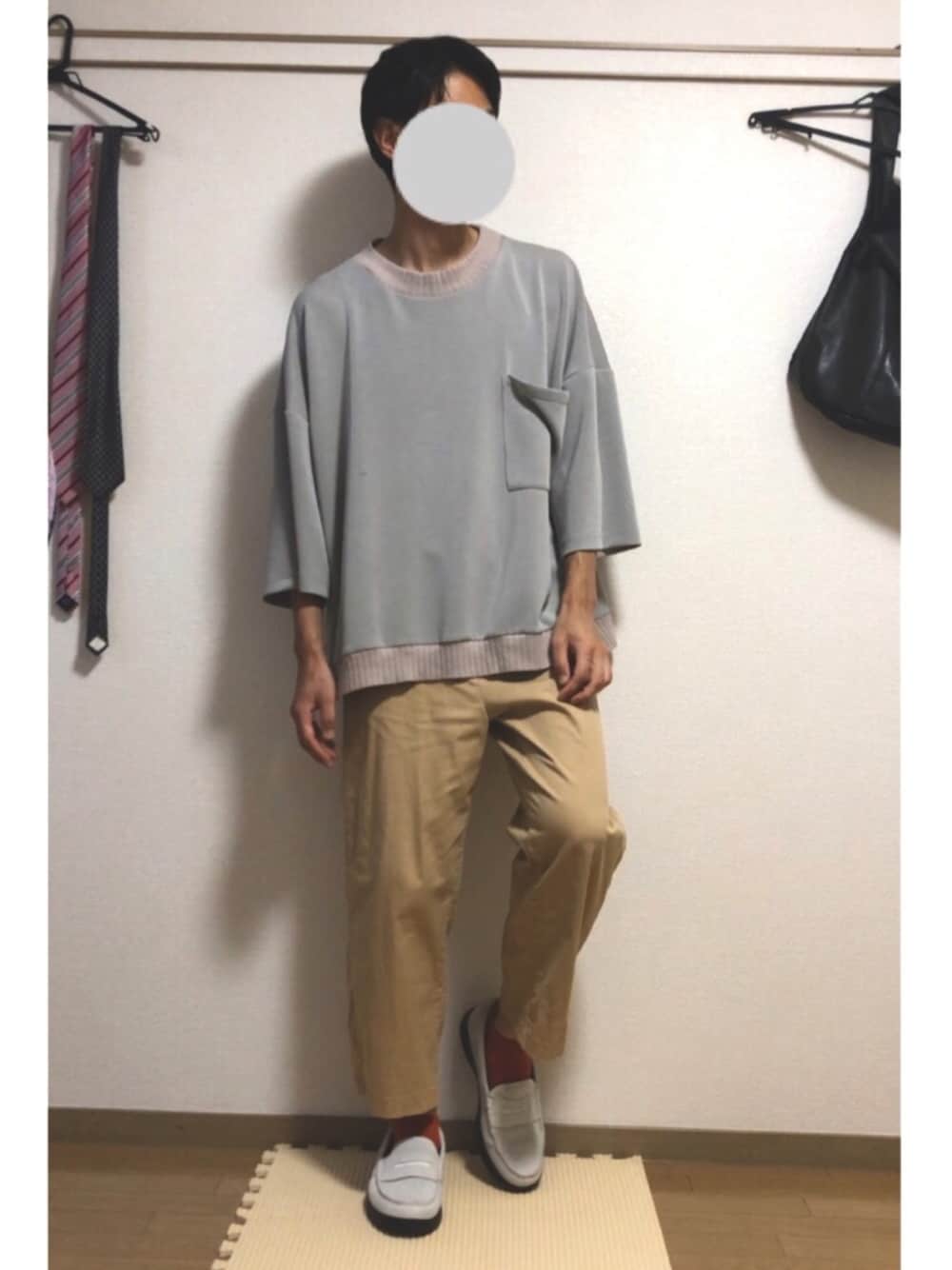 「カジュアル、おしゃれさんと繋がりたい、ビッグシルエット、gravis、CASPER JOHN」｜「CASPER JOHNのBallon Big T-shirts/バルーンビッグTシャツ（Tシャツ/カットソー、グレー系）」を使った、こうようさん（メンズ・178cm）の夏コーディネートの1枚目の写真