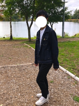 「TOMMY HILFIGER（トミーヒルフィガー）のアイテム（デニムジャケット）」を使った、こうようさん（メンズ・178cm）の秋コーディネート
