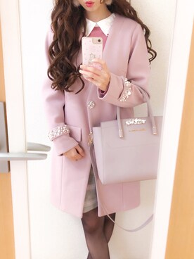 「tocco closet（トッコ　クローゼット）のアイテム（その他アウター）」を使った、ayumiさん（レディース・156cm）の秋コーディネート