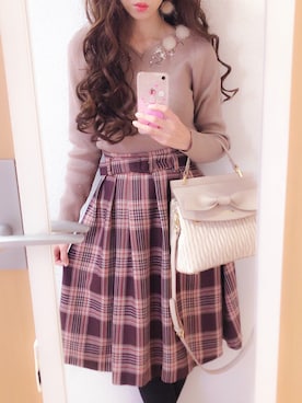 「アイテム（その他トップス、ブラウン系）」を使った、ayumiさん（レディース・156cm）の春コーディネート