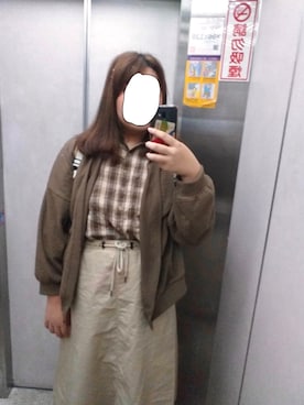 「5（ファイブ）のアイテム（スカート）」を使った、🐻さん（レディース・178cm）の冬コーディネート