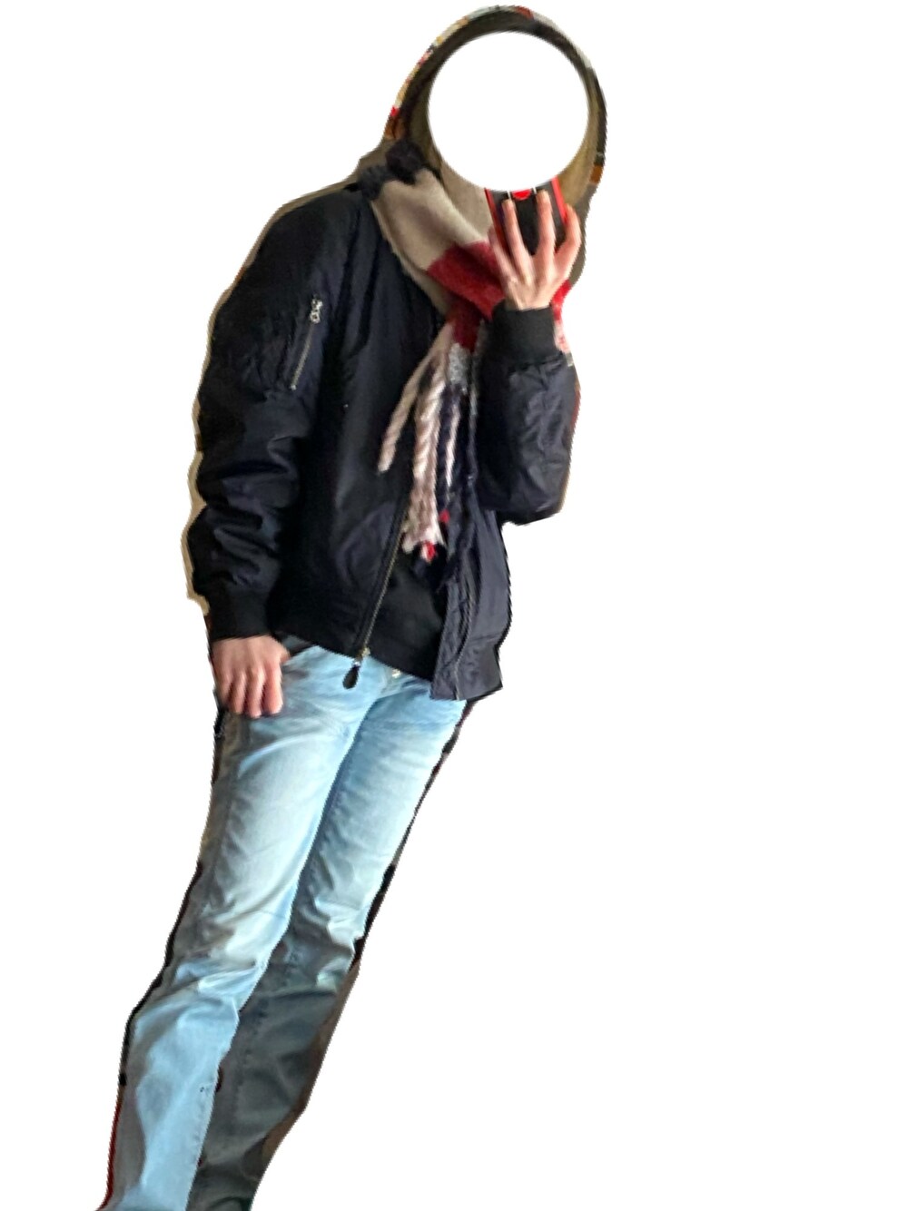 「ジーンズ、G-STAR」｜「G-STAR RAWのアイテム（デニムパンツ、ブルー系）」を使った、にゃんさくさん（レディース・160cm）の冬コーディネートの1枚目の写真