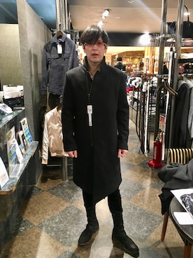 「SHELLAC（シェラック）のアイテム（ジャケット/アウター）」を使った、Masaru Omachiさん（メンズ・178cm）の冬コーディネート