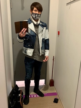 「semantic design（セマンティックデザイン）のアイテム（ジャケット/アウター）」を使った、Masaru Omachiさん（メンズ・178cm）の冬コーディネート