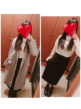 「ジーナシス」｜「アイテム（チェスターコート）」を使った、🥺さんさん（レディース・162cm）の冬コーディネート