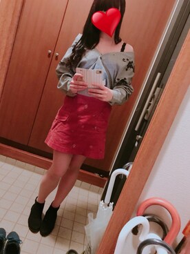 「JEANASIS（ジーナシス）のアイテム（ブーティ）」を使った、🥺さんさん（レディース・162cm）の春コーディネート