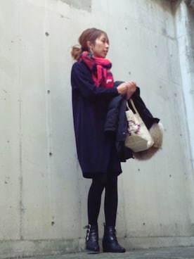 「ジョンストンズ」｜「アイテム（その他）」を使った、madoyanyanさん（レディース・159cm）の冬コーディネート